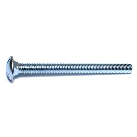 Midwest Fastener Carriage Bolt, Square Neck, 13 (Coarse), 6 in L, Steel, Zinc Plated, 25 PK 07523